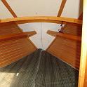 The V Berth, nicely finished in slats of holly.