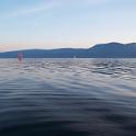 Off Bowen Island, completely becalmed.